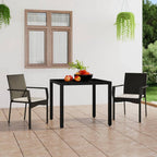 vidaXL Garden Patio Chairs with Cushions, Outdoor Seating - 2 pcs Set, Weather-Resistant Poly Rattan, Powder-Coated Steel Frame, Easy Assembly - Black with Cream White Cushions