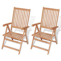 vidaXL 6 pcs Patio Chairs - Adjustable Reclining Outdoor Furniture - Classic Design - Fine Sanded Teak Hard Wood - Weather Resistant - Foldable & Lightweight