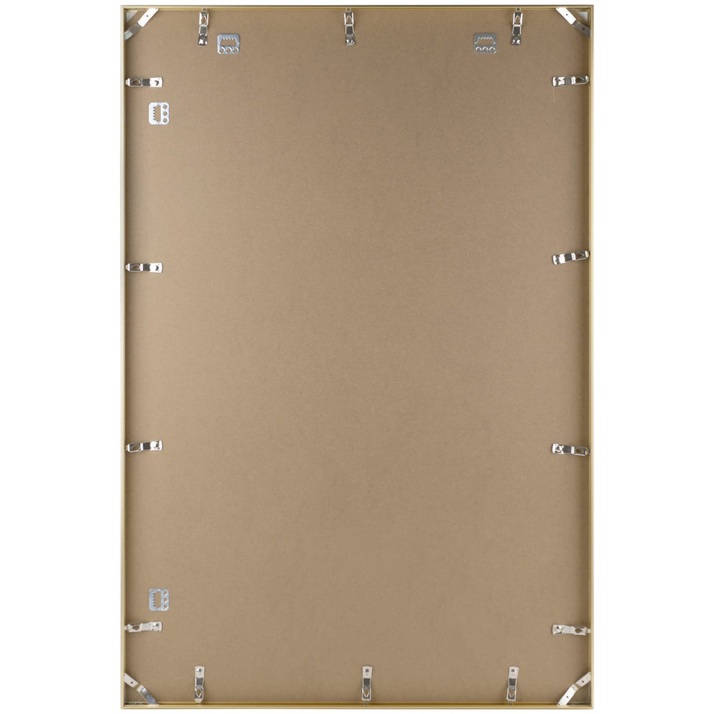 Golden State Art, 24X36 Aluminum Gold Photo Frame With Plexiglass - Swivel Tabs, Sawtooth Hangers, Spring Clips - Metal Wall Pos