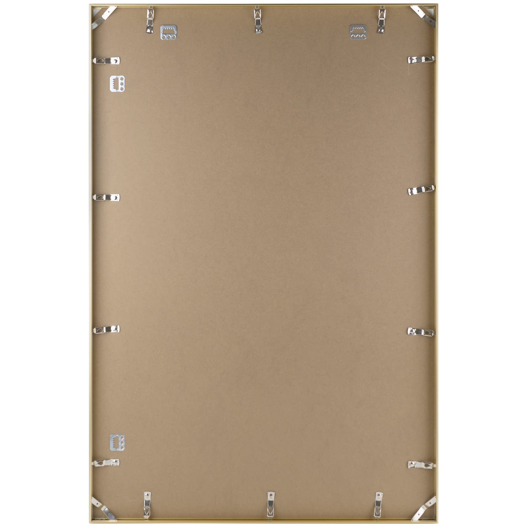 Golden State Art, 24X36 Aluminum Gold Photo Frame With Plexiglass - Swivel Tabs, Sawtooth Hangers, Spring Clips - Metal Wall Pos