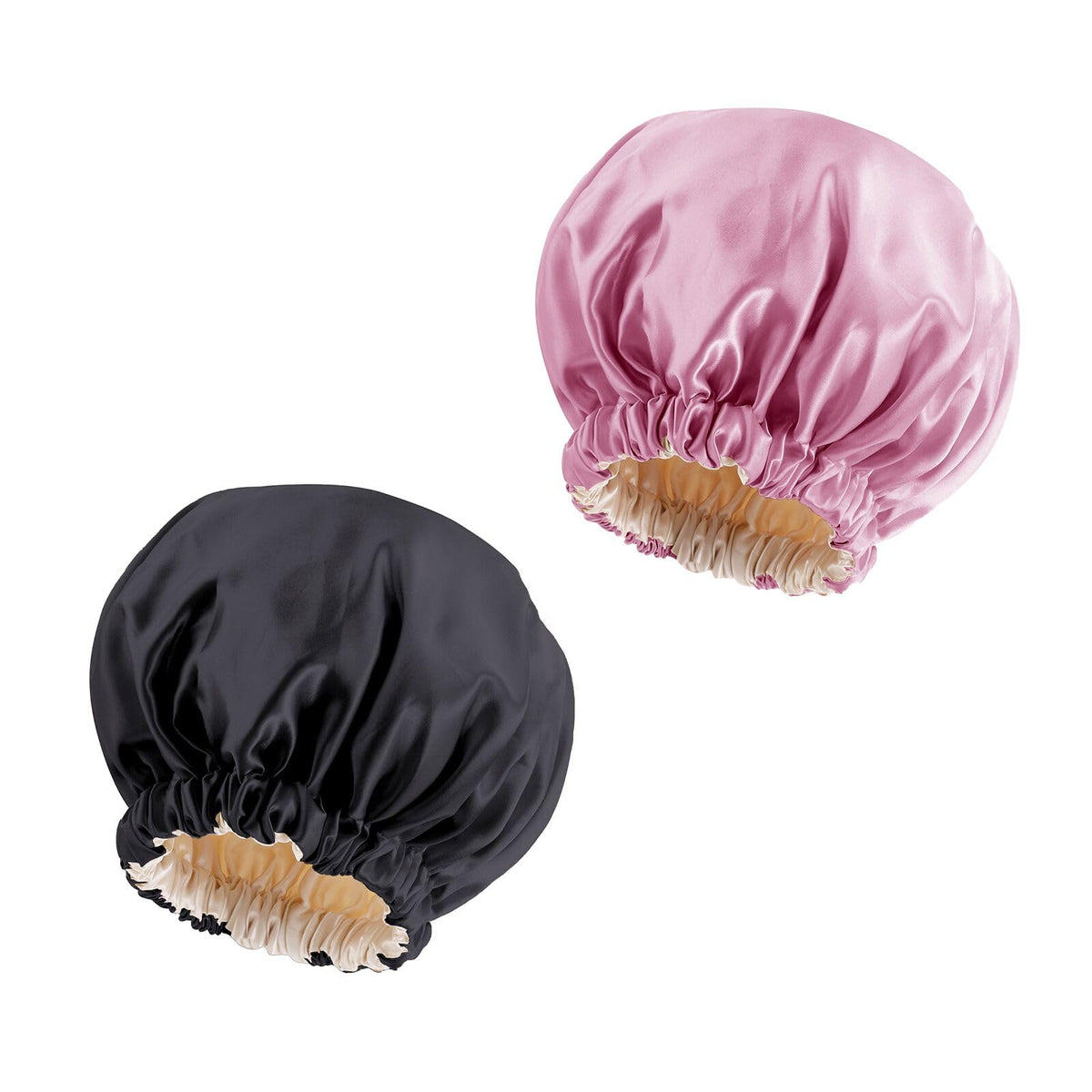 Satin Bonnet Silk Bonnet Hair Bonnet for Sleeping-Slouchy Beanie Hat Satin Sleep Cap for Women's Natural & Curly Hair(Black&Dark