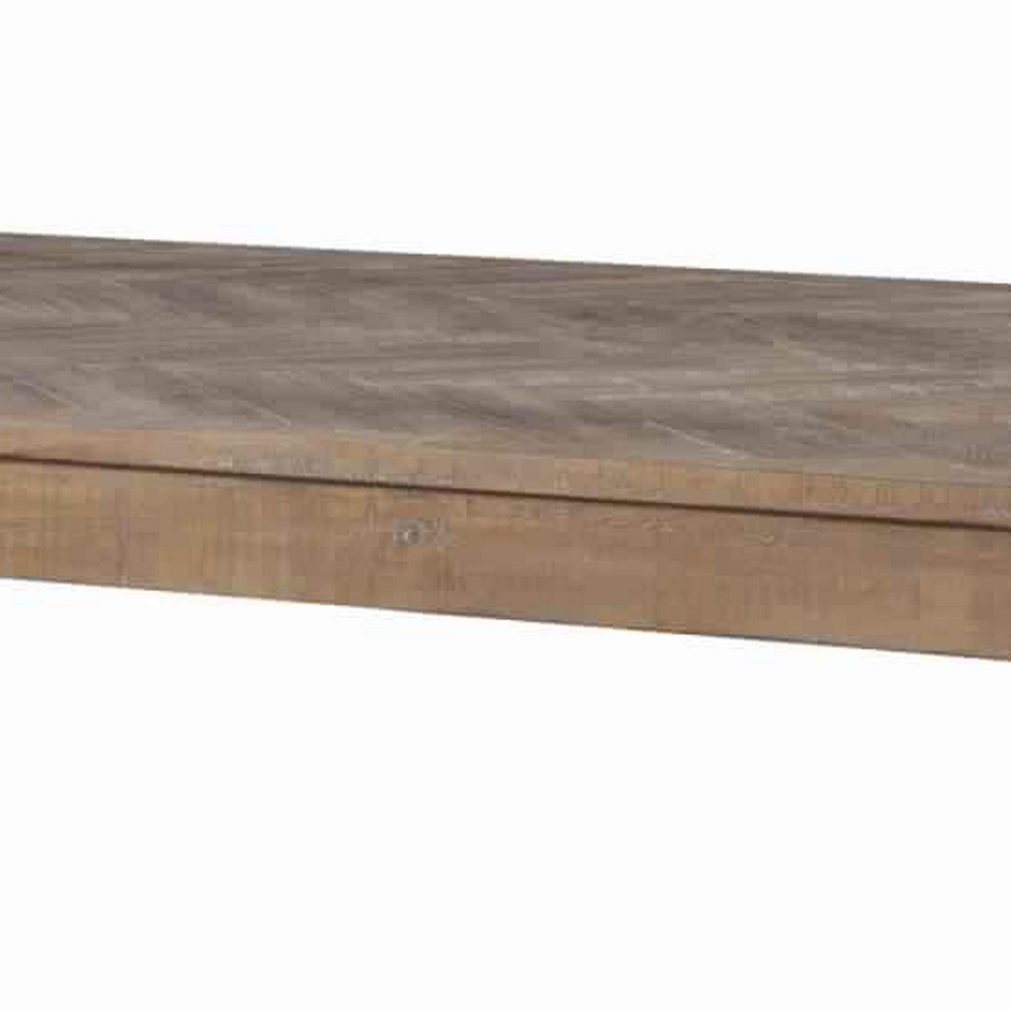 Benjara Rectangular Wooden Dining Table with Block Legs, Brown