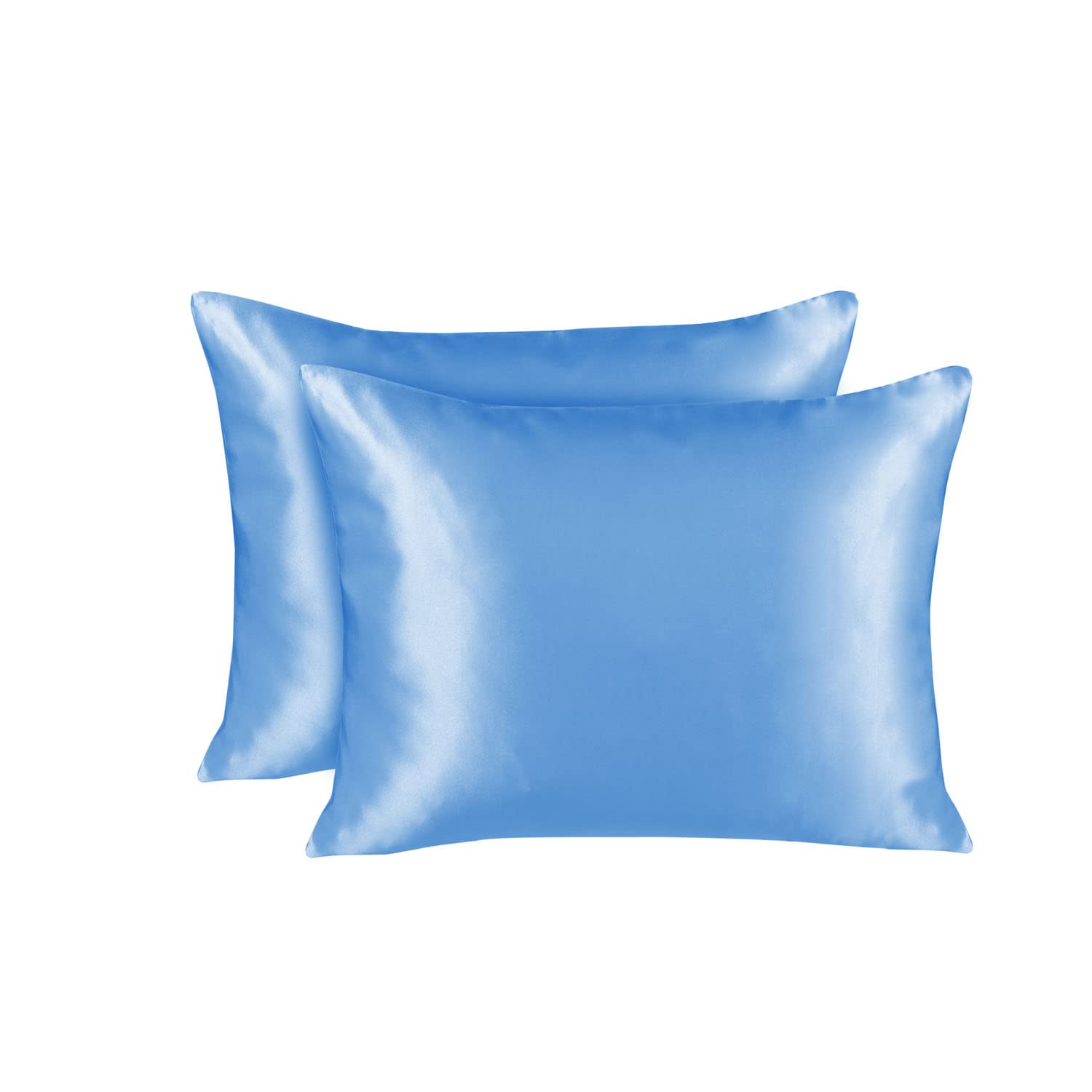 Shopbedding Luxury Satin Pillowcase For Hair - King Satin Pillowcase With Zipper, Jewel Blue (Pillowcase Set Of 2) - Blissford
