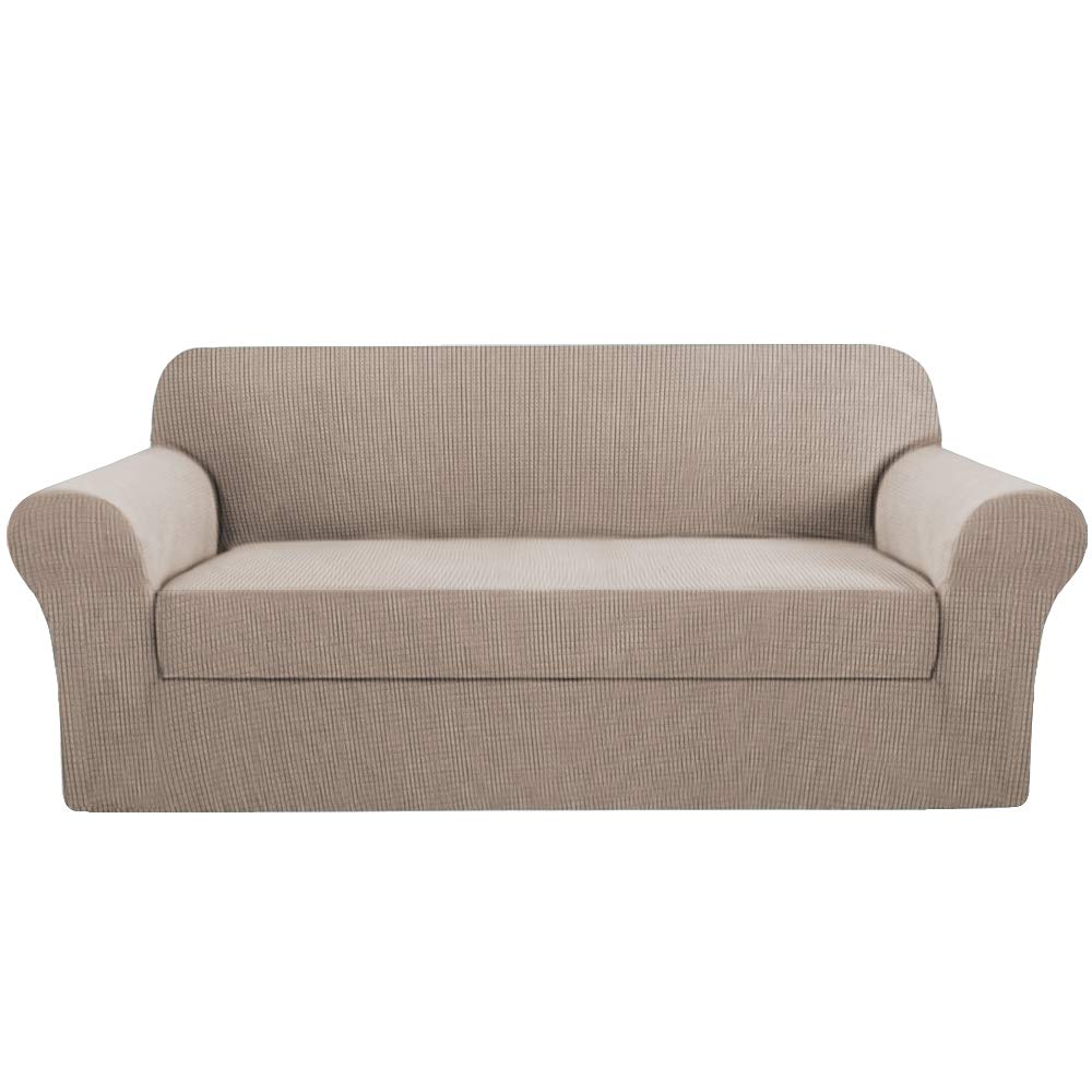 2 Piece Stretch Sofa Covers Couch Covers For Living Room Furniture Slipcovers (Base Cover Plus Seat Cushion Cover) Feature Upgra