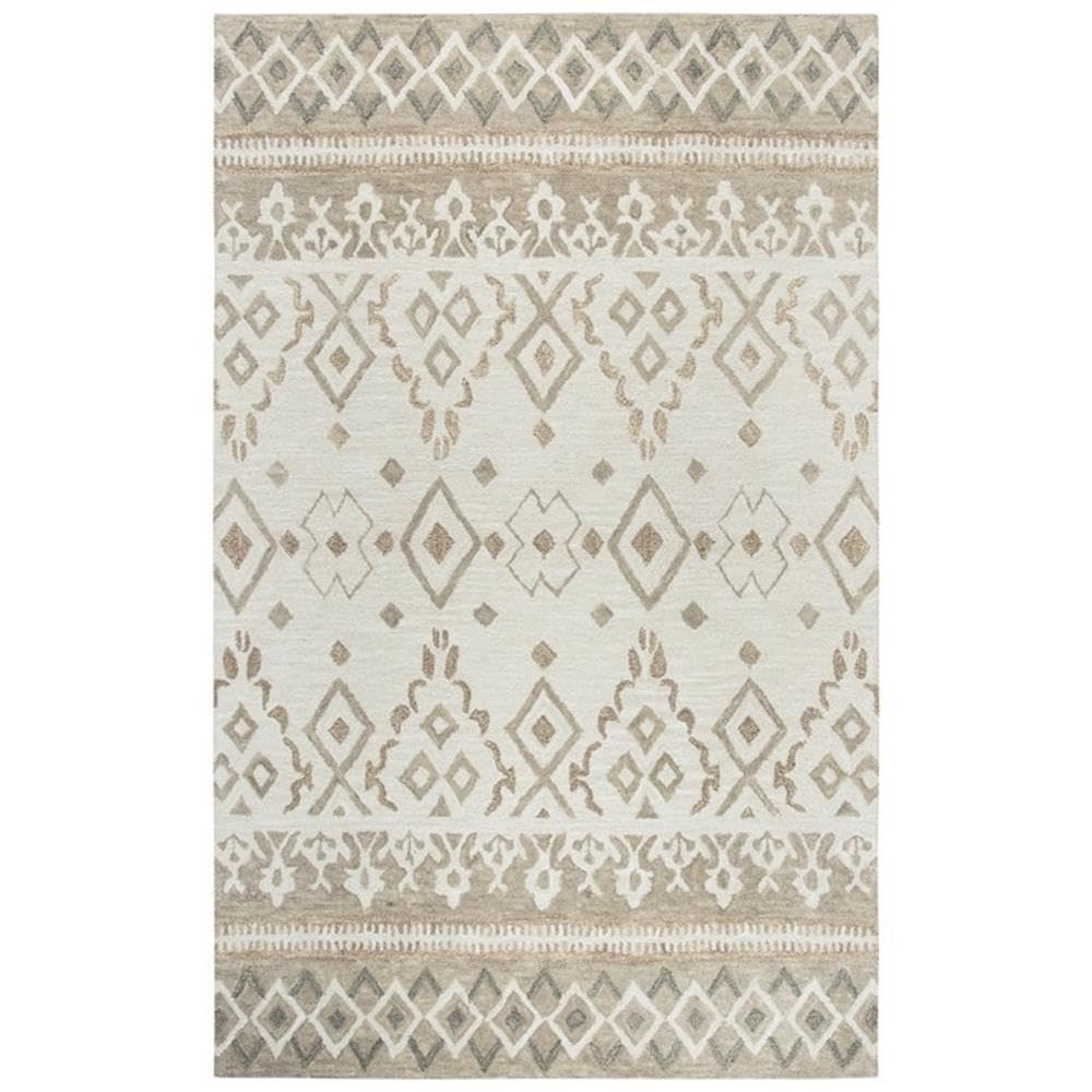 Rizzy Home Alora Decor Lavine 9' X 12' Geometric Natural/Teal Hand-Tufted Area Rug