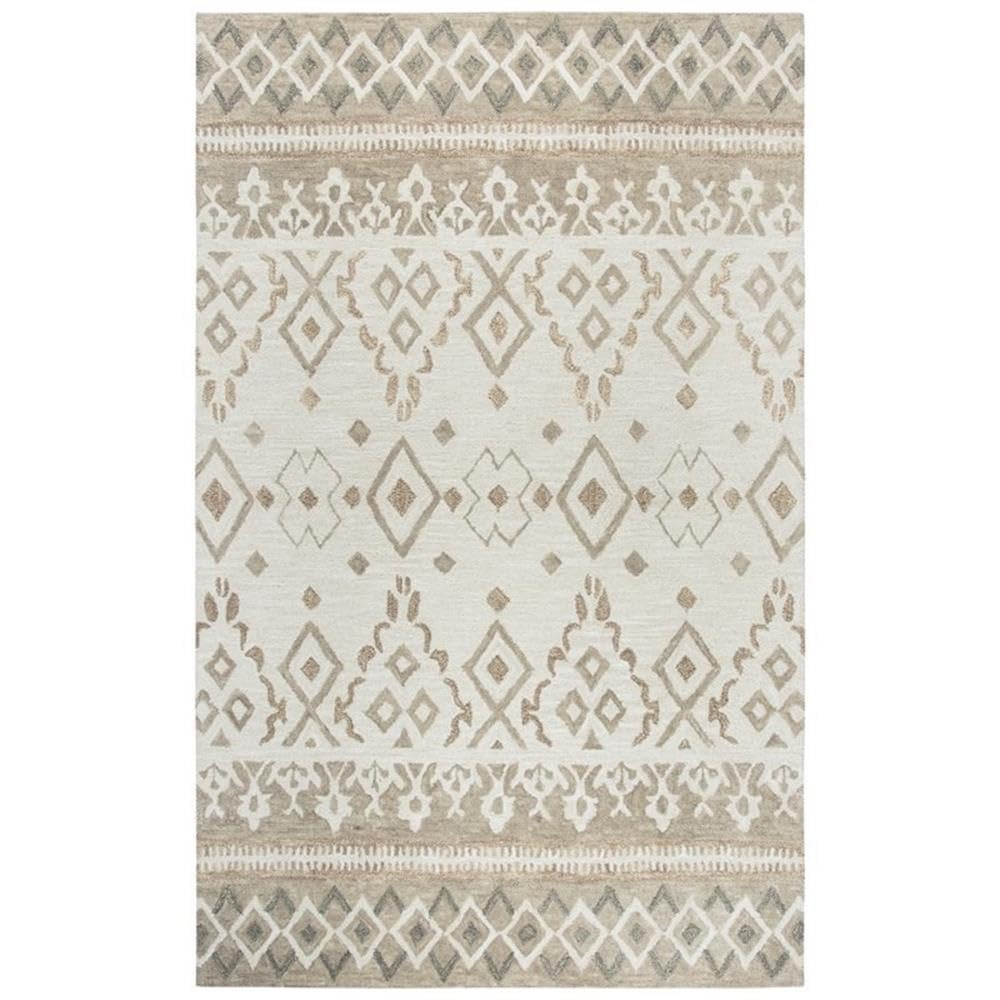 Rizzy Home Alora Decor Lavine 5' X 8' Geometric Natural/Teal Hand-Tufted Area Rug