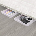 Yoousoo 2 Pack Under Desk Drawer Organizer, Slide Out Drawer Attachment, Plastic Desk Accessories & Workspace Organizers,Hidden