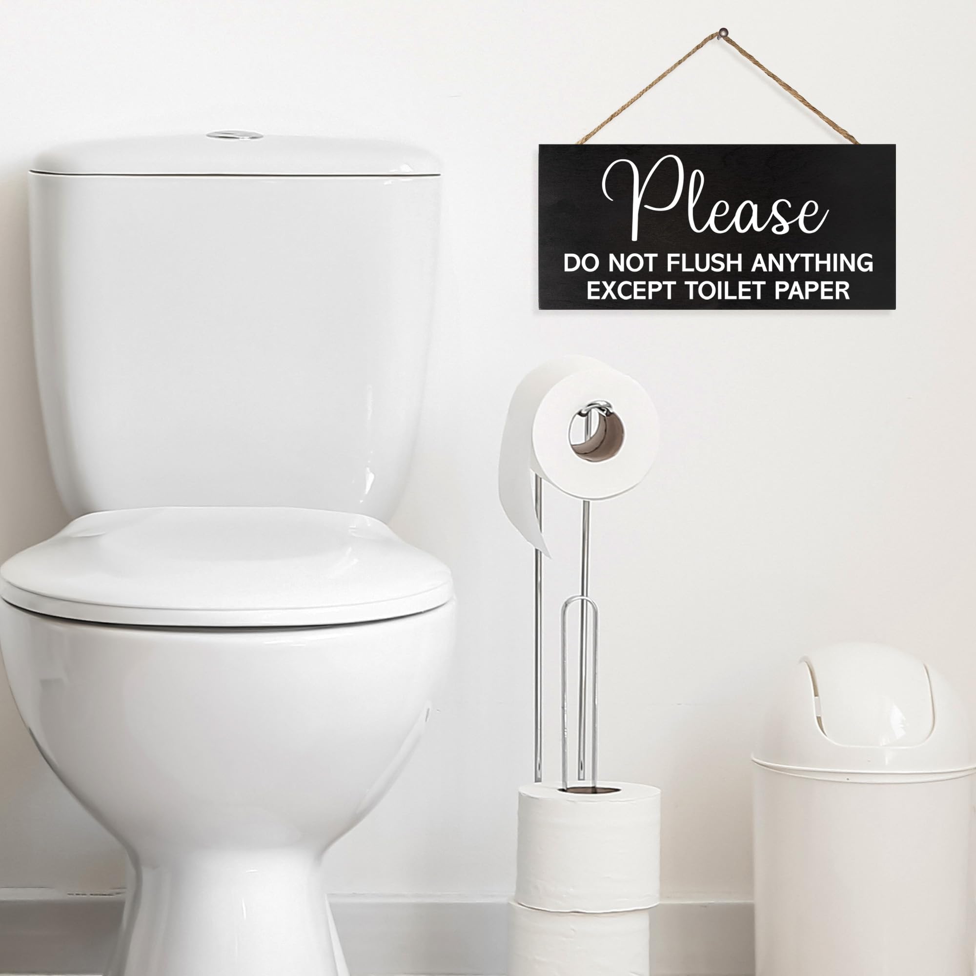 Jennygems Sensitive Plumbing Bathroom Sign, Do Not Flush Except Toilet Paper Sign, For Septic System, Vacation Rentals, Rv And C
