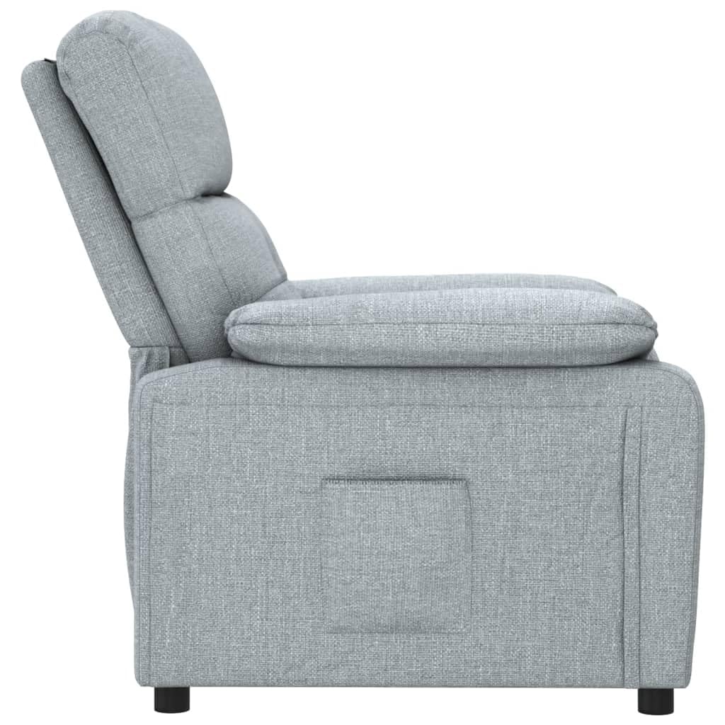 vidaXL Fabric Recliner Chair - Adjustable Backrest and Footrest, Comfortable Padding, Easy Assembly, Breathable and Durable Material, in Light Gray