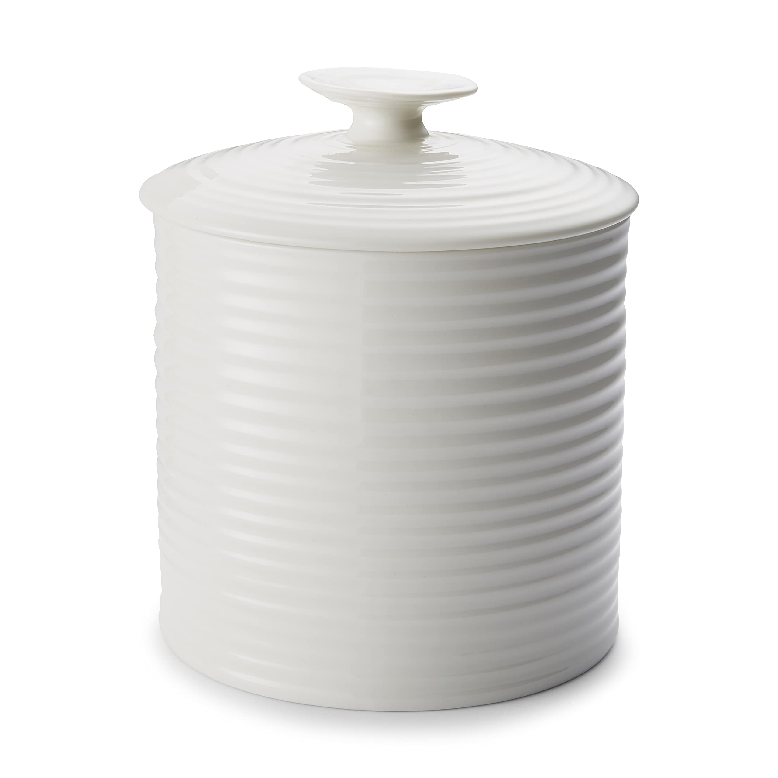 Portmeirion Sophie Conran White Large Canister | 80 Ounce Food Storage Container with Lid | Porcelain Canister for Pantry, Home,