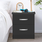 Better Home Products Night Stand 2 Drawers (Black)