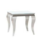 Coaster Home Furnishings Carone Square End Table White and Chrome