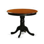 East West Furniture Anva3-Blk-W 3 Piece Kitchen Table Set For Small Spaces Contains A Round Dining Room Table With Pedestal And 2 Dining Chairs, 36X36 Inch, Black