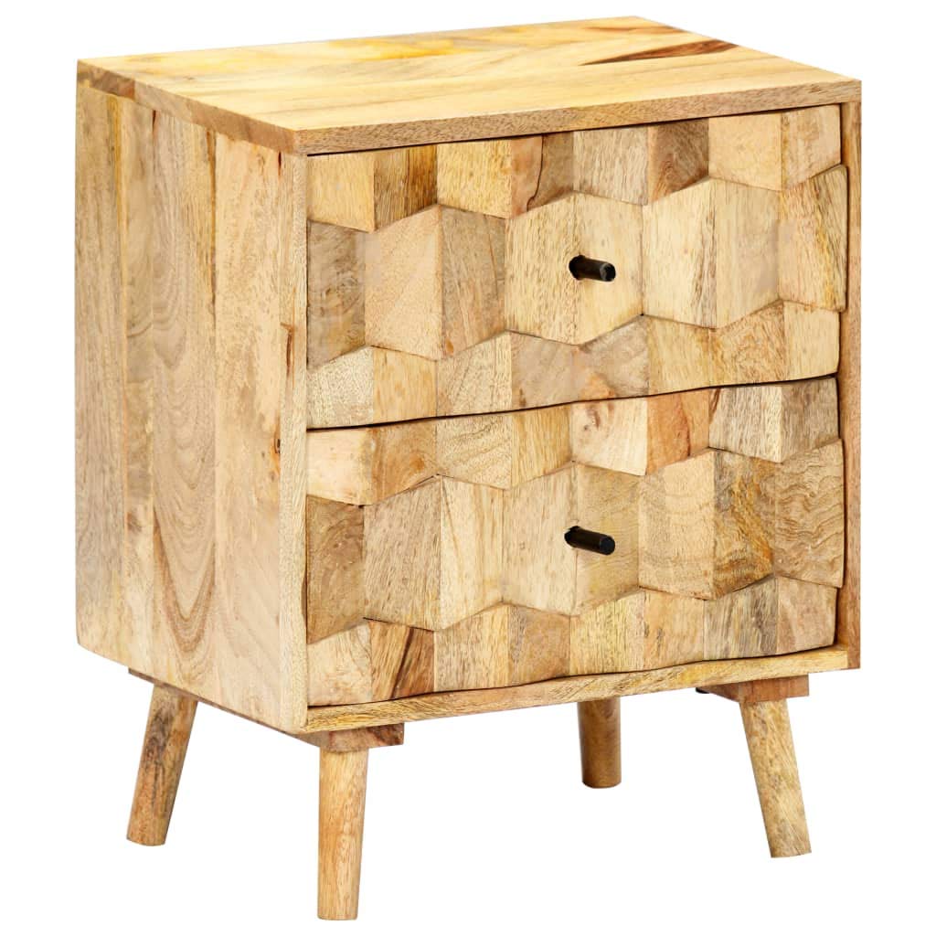 vidaXL Solid Mango Wood Bedside Cabinet