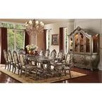 Acme Ragenardus Faux Leather Dining Side Chair in Champagne Oak Set of 2