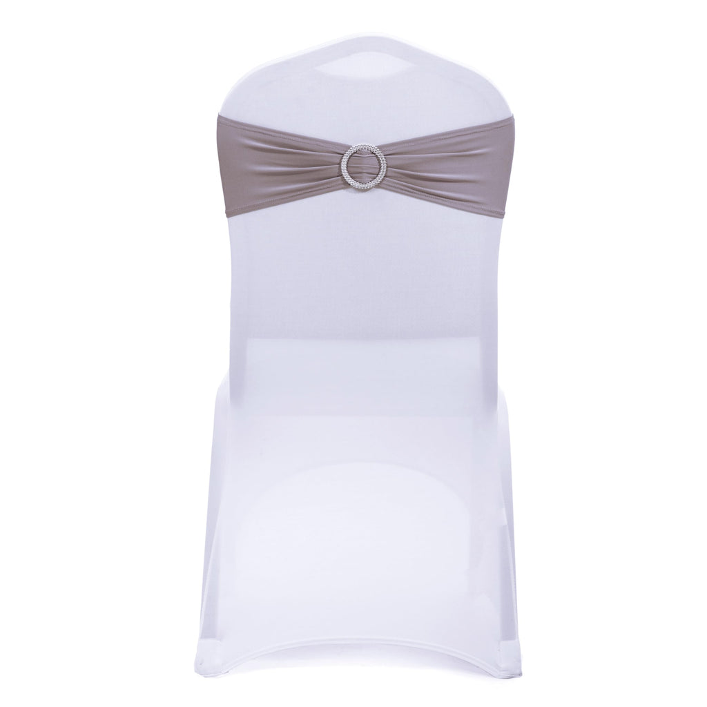 Mds Pack Of 50 Spandex Chair Sashes Bow Sash Elastic Chair Bands Ties With Buckle For Wedding And Events Decoration Spandex Slider Sashes Bow - Silver Gray