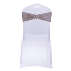 Mds Pack Of 50 Spandex Chair Sashes Bow Sash Elastic Chair Bands Ties With Buckle For Wedding And Events Decoration Spandex Slider Sashes Bow - Silver Gray