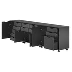 Winsome Wood Halifax 3-Pc Cabinet Set with File Drawer, Black