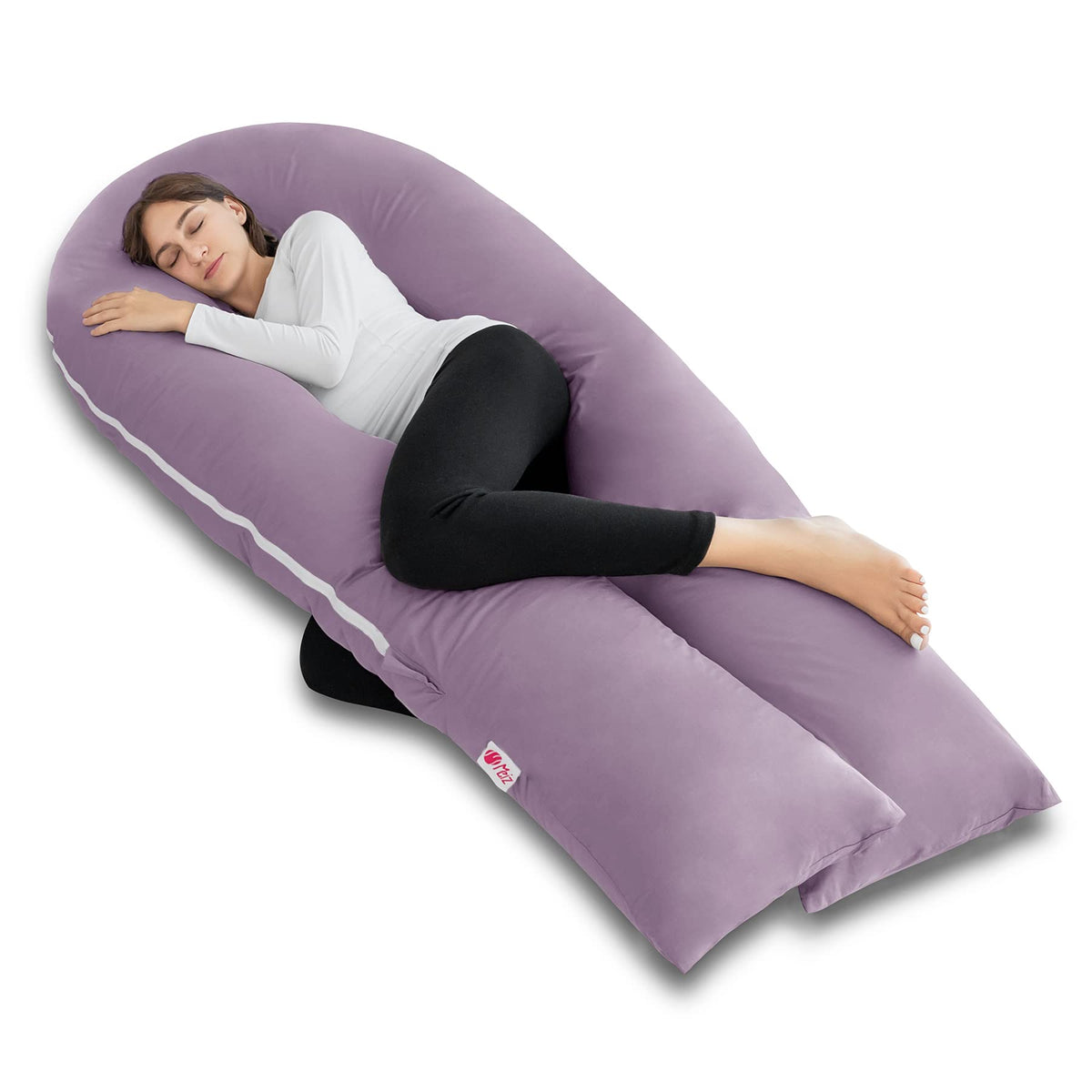 Meiz U Shaped Pregnancy Pillows For Sleeping, 65' Maternity Pillow For Full Body Support, Cooling Pregnancy Pillow With Jersey