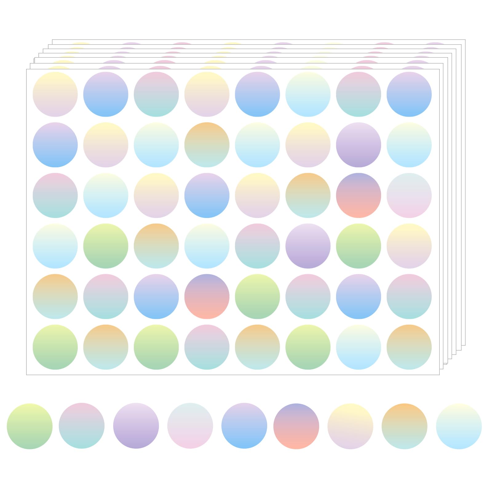 Starliboo Dot Stickers - Gradient Color Code Labels, 1Inch Garage Sale & Yard Sale Price Tags, Writable Not Blurry (1200 Labels)