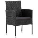 vidaXL Patio Dining Set 7 Piece Garden Outdoor Lawn Yard Terrace Balcony Backyard Table and Chair Seat Seating Furniture Poly Rattan Black