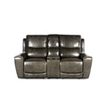 Steve Silver Laurel Leather Reclining Loveseat, Contemporary Styling, Power Articulating Headrest, Gray Love Seats