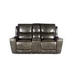 Steve Silver Laurel Leather Reclining Loveseat, Contemporary Styling, Power Articulating Headrest, Gray Love Seats