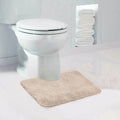Walensee Bathroom Contour Rug (20x24, Beige) Non Slip Bath Mat Water Absorbent Soft Microfiber Shaggy Bathroom Mat Machine Washa