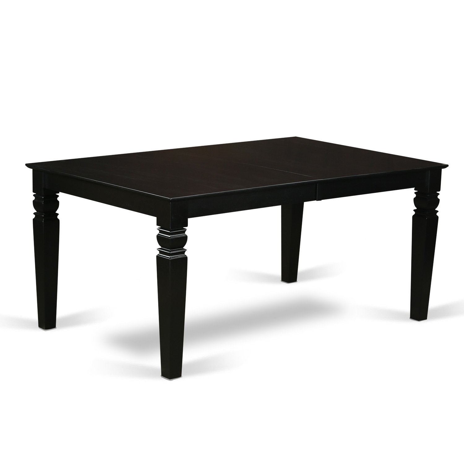 East West Furniture LGGR9-BLK-W Logan 9 Piece Modern Set Includes a Rectangle Wooden Table with Butterfly Leaf and 8 Dining Chairs, 42x84 Inch, Black