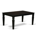 East West Furniture Lgdr9-Blk-24 9 Piece Dining Room Set Includes A Rectangle Kitchen Table With Butterfly Leaf And 8 Black Color Linen Fabric Upholstered Chairs, 42X84 Inch, Black