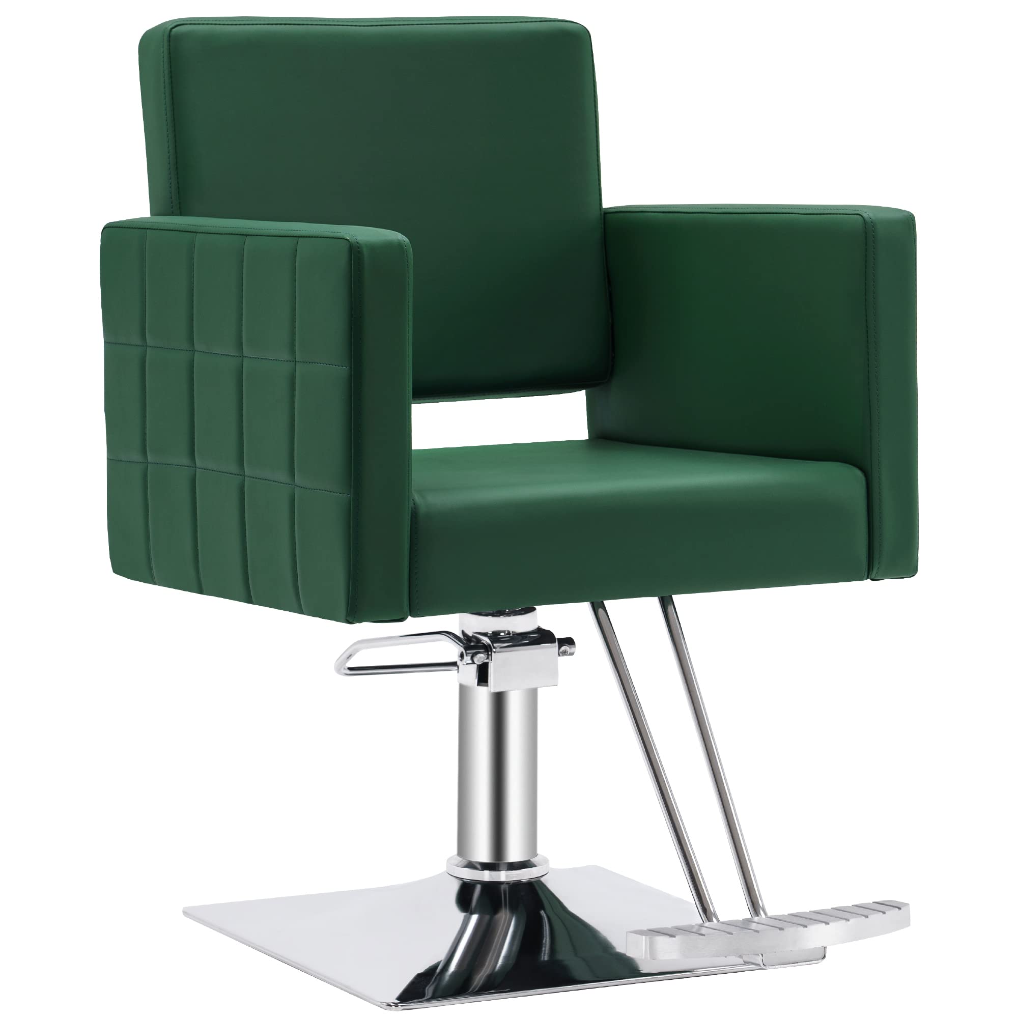 BarberPub Salon Chair for Hair Stylist,Hydraulic Barber Styling Chair, Beauty Spa Equipment 8821 (Green)