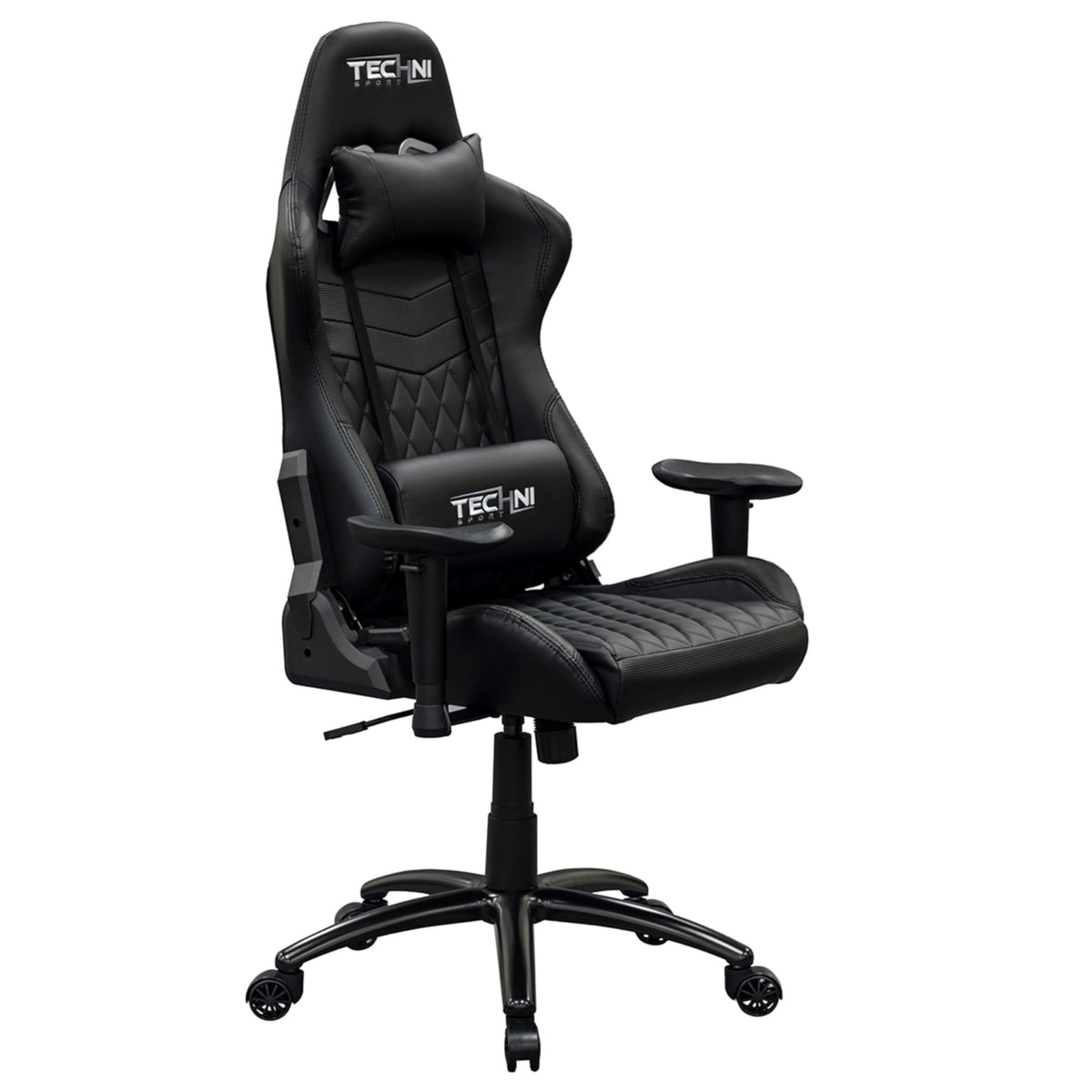 Techni Sport Gaming Chair with 150° Recline, Height Adjustable Lumbar Support, Memory Foam Seat, Adjustable Armrests, Carbon Fiber Look, and 300 Lb Weight Capacity – Ergonomic Gaming Chair