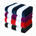 Exclusivo Mezcla 4 Pack 100% Cotton Oversized Beach Towels (35x70 Inches), Soft Cabana Stripe Thick Beach Towel, Super Absorbent