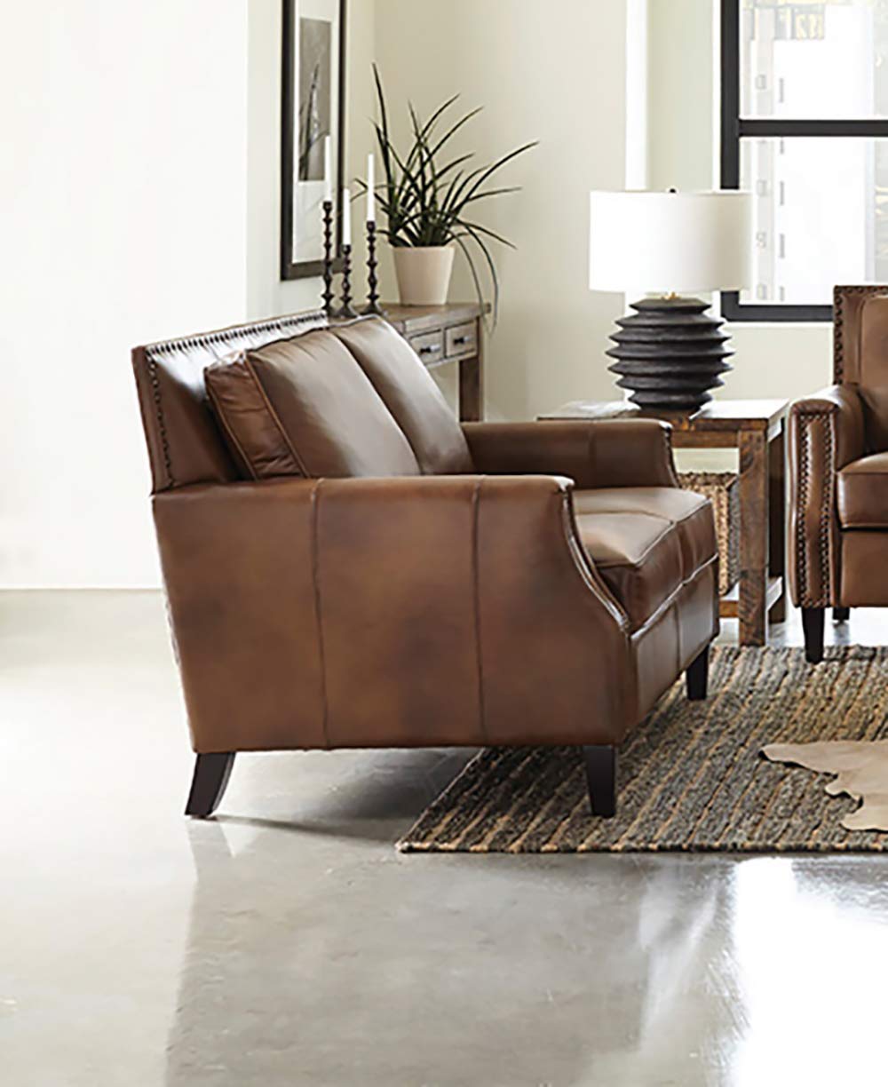 Coaster Home Furnishings Leaton 2-Piece Recessed Arms Brown Sugar Living Room Set (509441-S2)