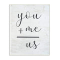 Stupell Industries You Plus Me Home Family Inspirational Word On Wood Texture Design Wall Plaque, 12 x 18, Multi-Color
