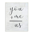 Stupell Industries You Plus Me Home Family Inspirational Word On Wood Texture Design Wall Plaque, 12 x 18, Multi-Color