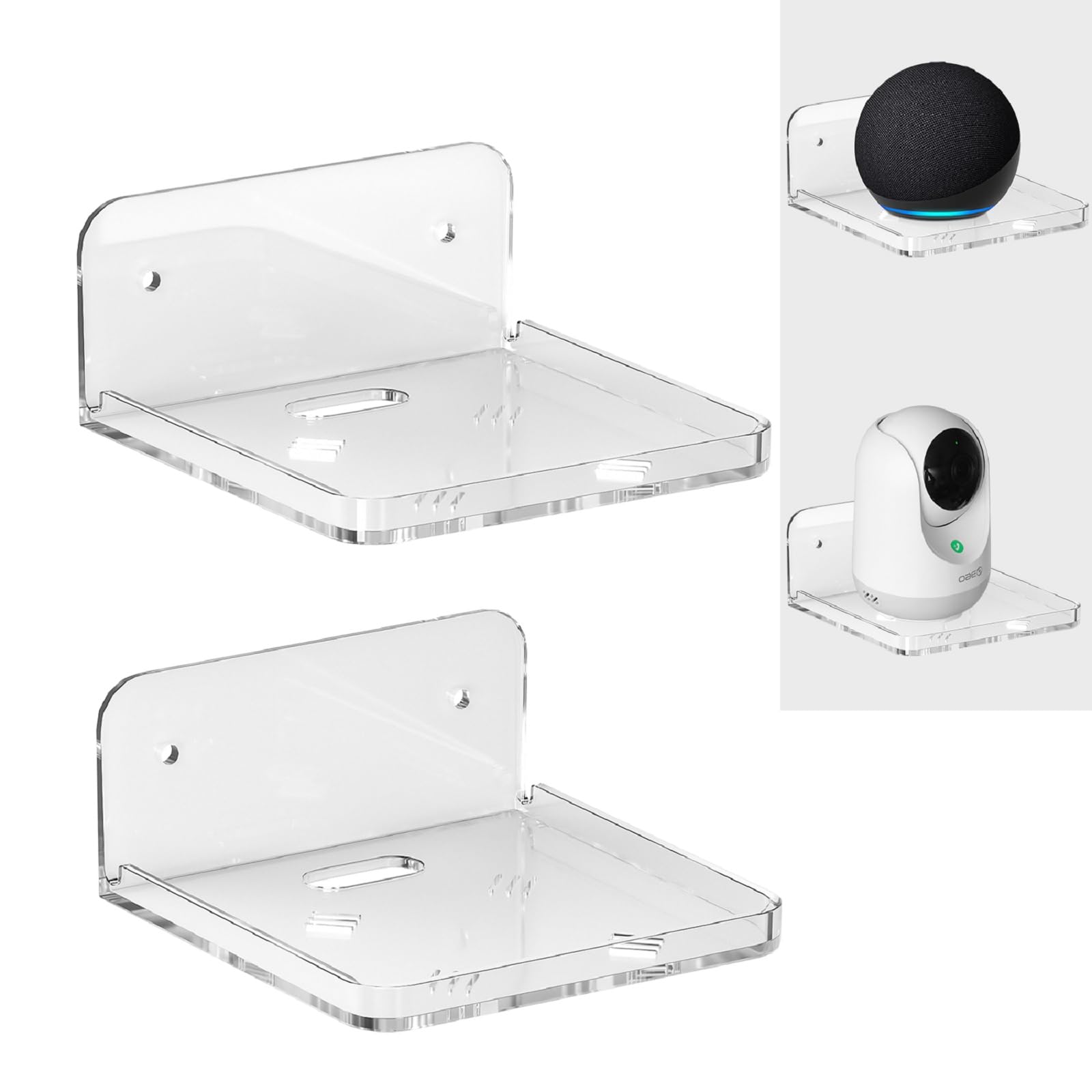 Wall Mount Floating Shelves for 2 Pcs Camera Mini Speaker Shelf Baby Monitor Wall Mount Shelf Other Small Items in Bedroom Bathr