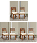 Indoriya Sheesham Wood Cnc Dining Chairs Set Of 6 For Dining Room Furniture || Solid Wood 6 Chairs Set With Seat Cushion For Liv
