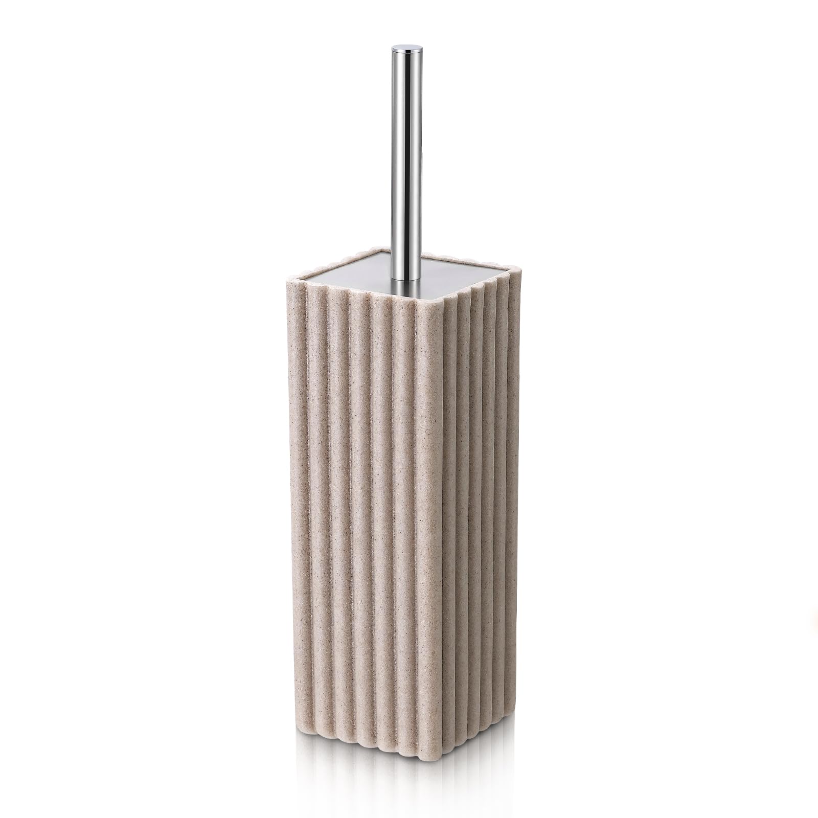 Toilet Bowl Brush and Holder for Bathroom,Resin Toilet Brush and Holder Set with Stainless Steel Handle,Deep Cleaning Modern Toi