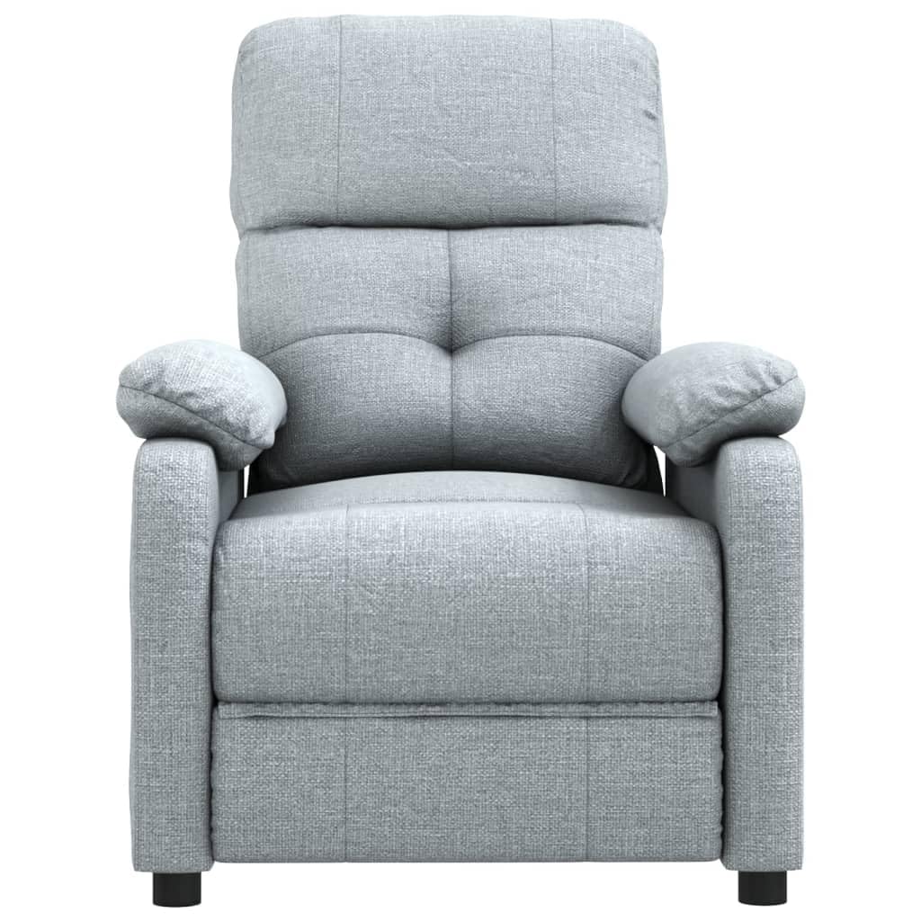 vidaXL Fabric Recliner Chair - Adjustable Backrest and Footrest, Comfortable Padding, Easy Assembly, Breathable and Durable Material, in Light Gray