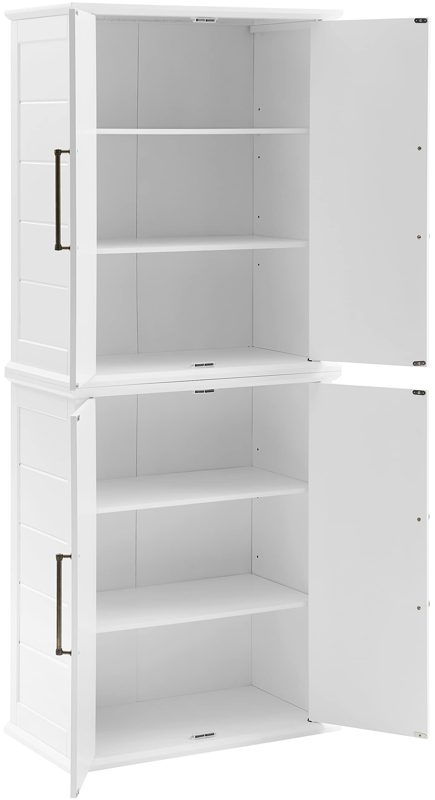 Crosley Furniture Bartlett Tall Pantry Storage Cabinet with Shelves, Kitchen, Dining, or Laundry Room, White