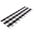 LEVINIS Buffalo Check Kitchen Rug Black and White Runner Rugs for Living Room/Bedroom, Cotton Gingham Hand-Woven Checkered Kitch