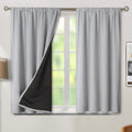 Bgment Light Grey Blackout Curtains For Bedroom 45 Inch Length, Rod Pocket 100% Blackout Curtains With Thermal Liner Darkening Curtains For Living Room, Each Window Curtains 2 Panels, 42 X 45 Inch