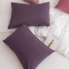 Jellymoni Pillowcases King Set Of 2 Cotton Envelope Pillow Covers Purple 20  36In Bed Pillow Cases 100% Washed Cotton Soft Breat