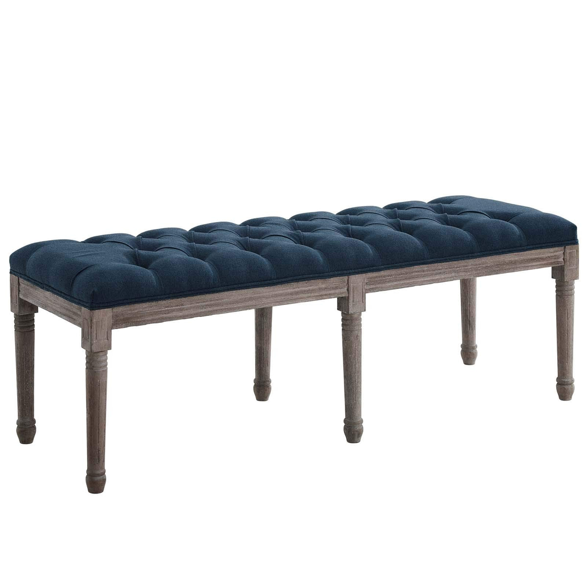 Modway Province French Vintage Upholstered Entryway Bench In Navy