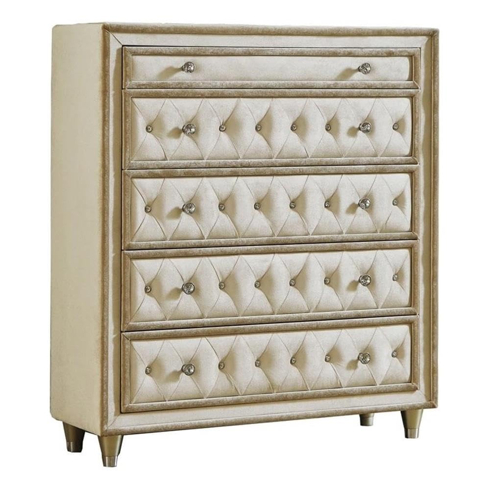 Coaster Home Furnishings Antonella 5-Drawer Bedroom Chest Ivory and Camel