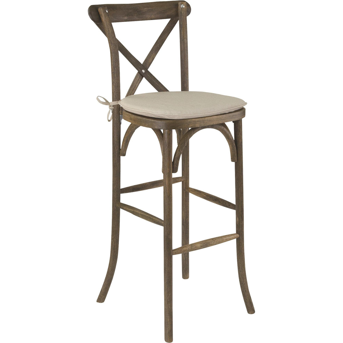 Flash Furniture Wood Cross Back Barstool, 1 Pack, Dark Antique