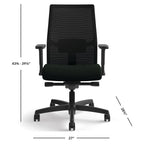 Hon Ignition 2.0 Mesh/Vinyl Mid-Back Task Chair, Adjustable Arms, Black (Hon12M2Amlu10Tk) (Honi2M2Amlu10Tk)