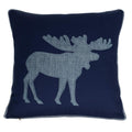Millianess Navy Cotton Pillow Covers Decorative Moose Pillow Case For Sofa Cushions Covers 18X18 Inches (Navy)