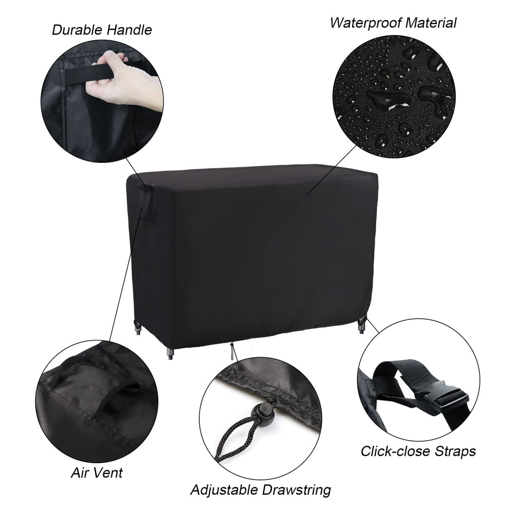 Kingling Outdoor Table Cover For Outdoor Wicker Bar Cart, 48 Inch Waterproof Patio Bar Table Cover For Outdoor Beverage Serving Cart Cover - 48''L X 18''W X 36''H